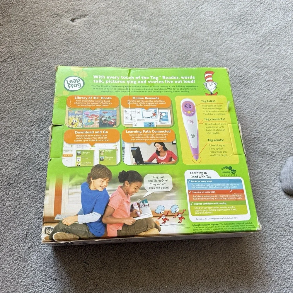 LeapFrog Tag‎ Reading System W/4 Books Toy Story Fancy Nancy Ariel Cat Working